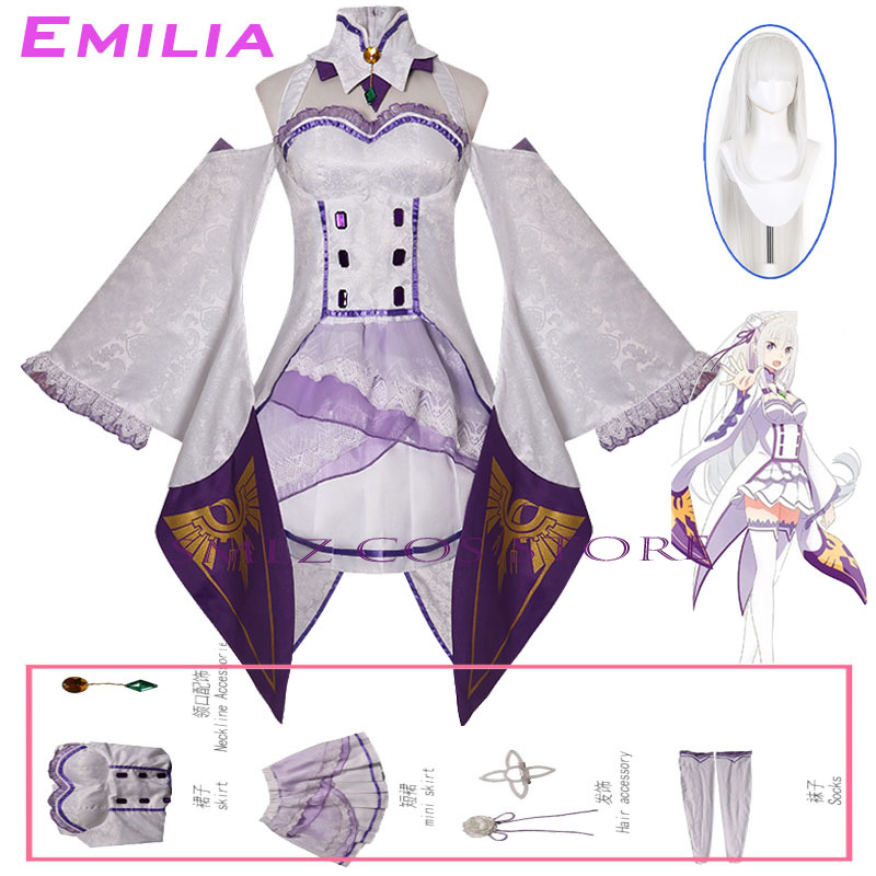 Women'S Anime Accessories - Kostum Cosplay Emilia Anime Re Zero