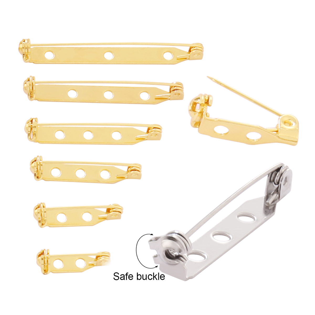 Brooch Pin Gold - 10 Buah 17-45Mm Klip Bros Pin