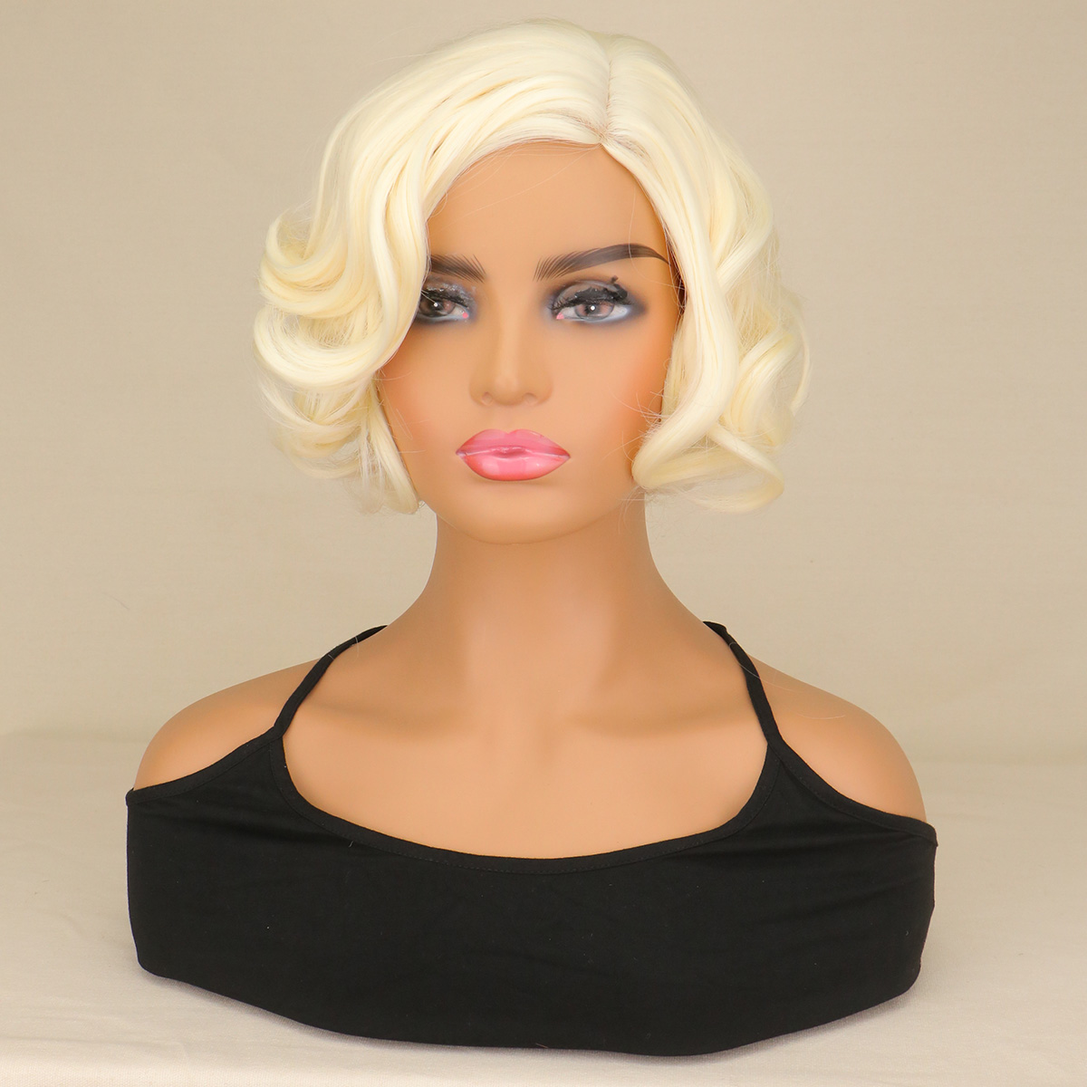 Women'S Accessories In The 1950S - Wig Campuran Rambut Keriting Pendek Sintetis