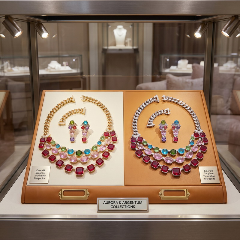 Layered Necklace Set - Anting dan kalung gaya Eropa Amerika