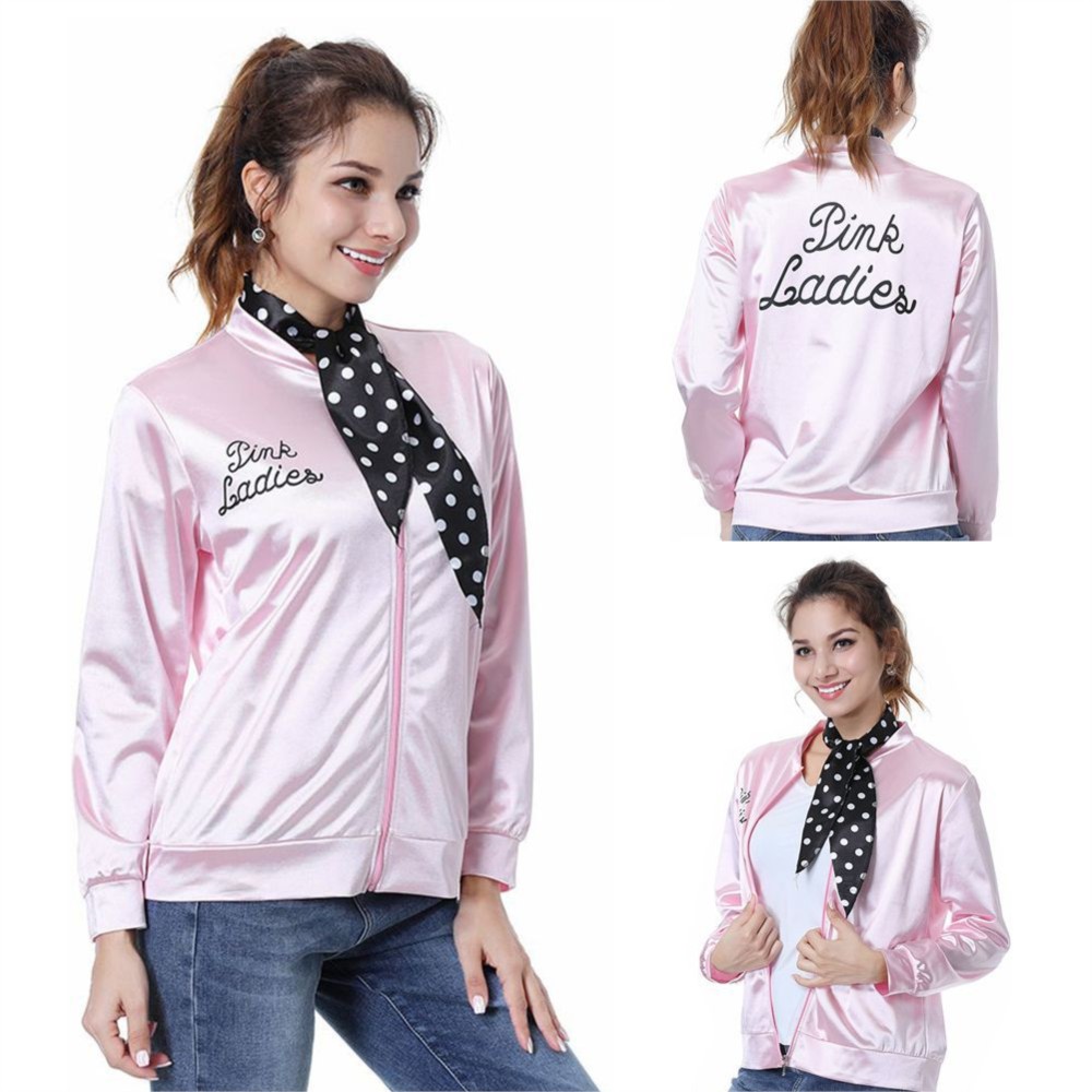 Women'S Accessories In The 1950S - Kostum Kemeja Cosplay Pink Ladies Grease