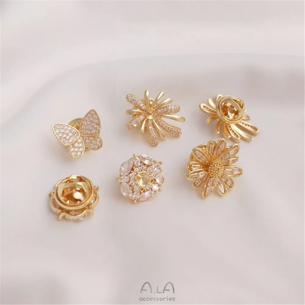 Brooch Pin Gold - Bros pin kupu-kupu berlapis emas 14K