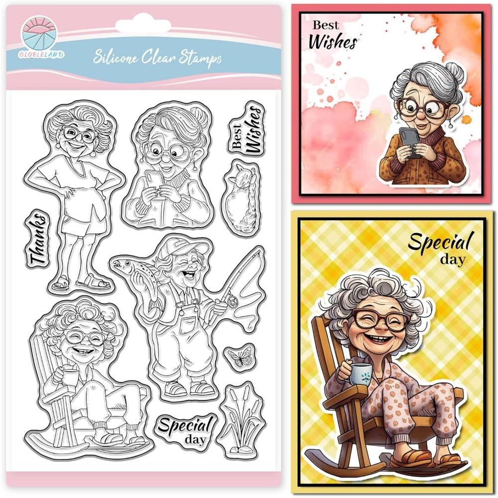 Women Accessories Clearance - Stempel Bening Wanita Tua Tersenyum untuk