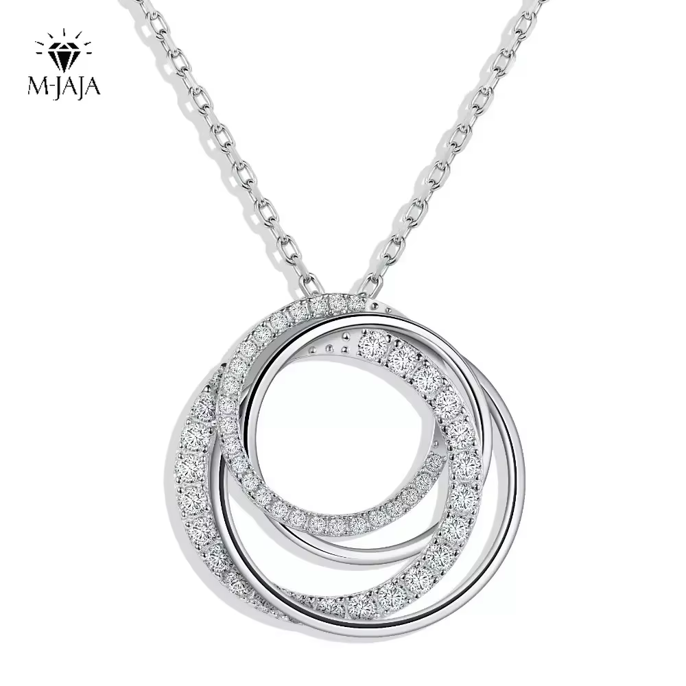 Layered Necklace Set - M-JAJA Moissanite Liontin Kalung untuk Wanita