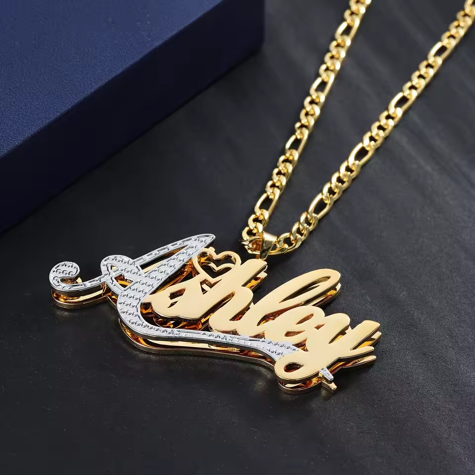 Nama Berlapis Emas 18K Kustom  - Layered Necklace Set ulasan dan harga