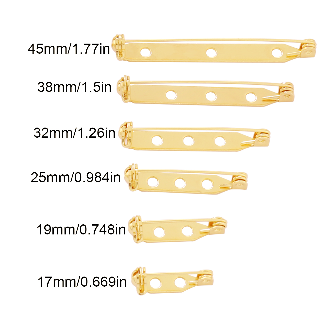 10 Buah 17-45Mm Klip Bros Pin  - Brooch Pin Gold ulasan dan harga