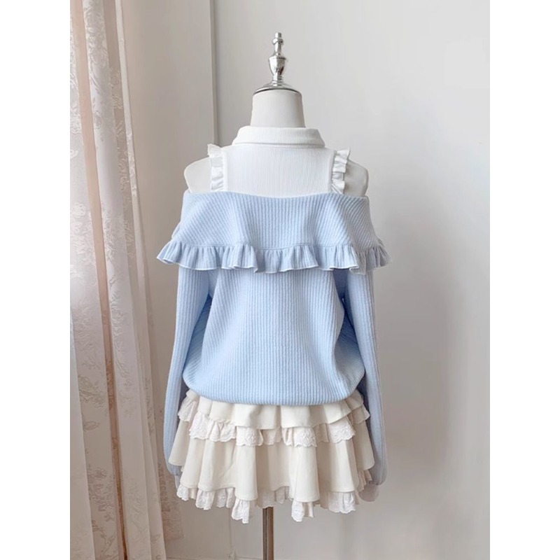Set 2 Potong Lolita Soft Girl  - Layered Necklace Set ulasan dan harga
