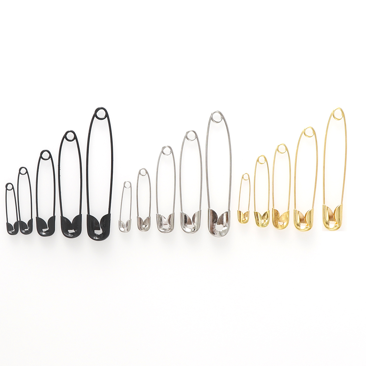 100Pcs 22/28/38/45/54Mm Perak  - Brooch Pin Gold ulasan dan harga