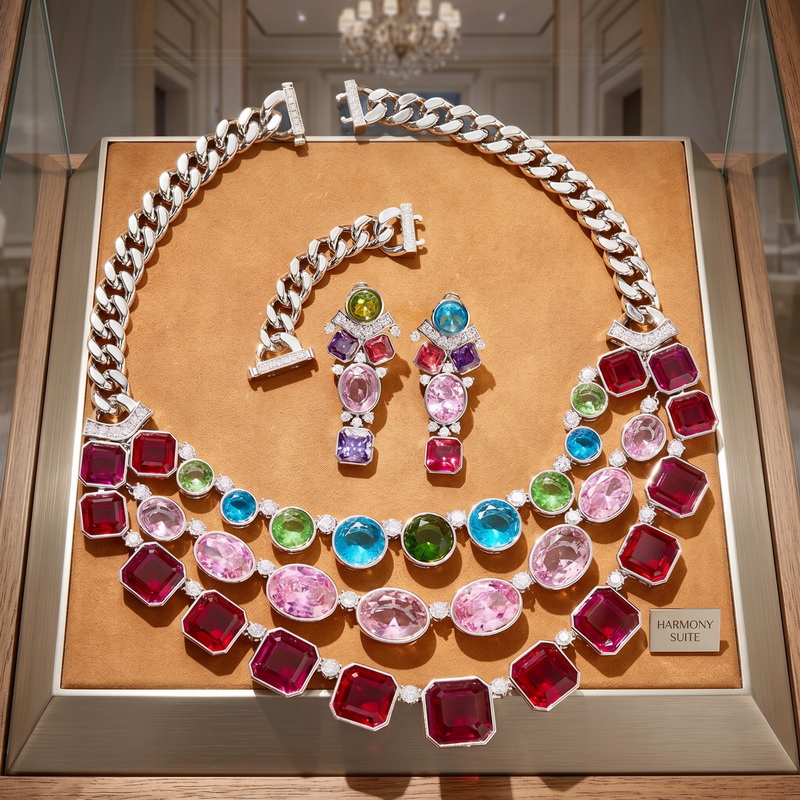 Anting dan kalung gaya Eropa A - Layered Necklace Set ulasan dan harga