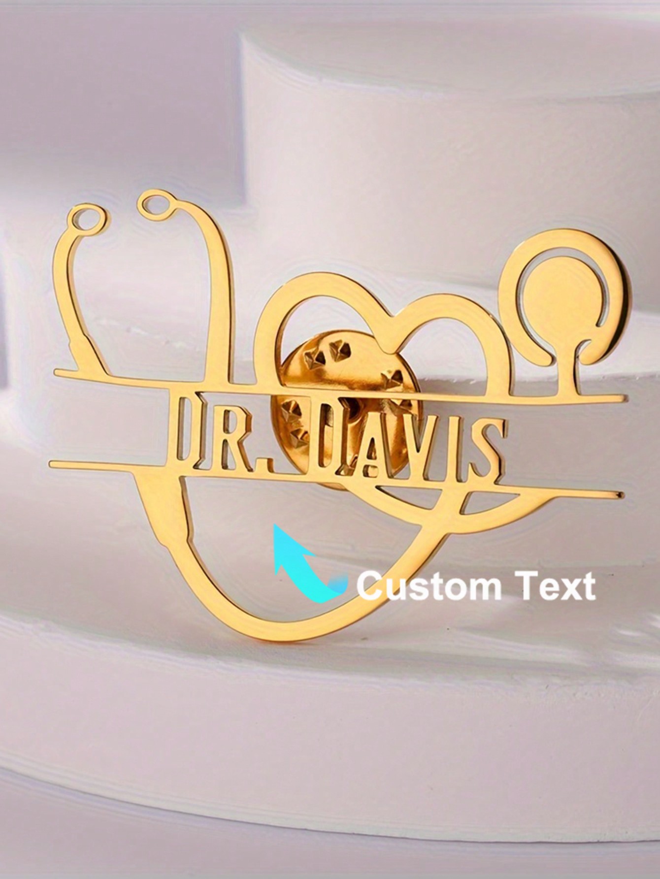 Pin bros Hati stetoskop Vintag - Brooch Pin Gold ulasan dan harga