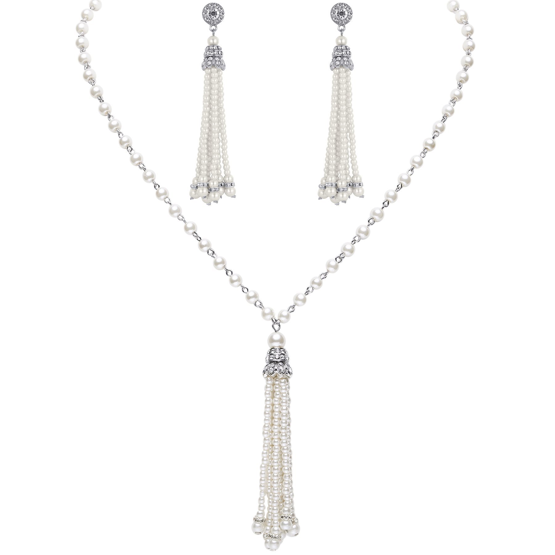 3-piece Set of Long Pearl Neck - Women'S Accessories In The 1950S ulasan dan harga