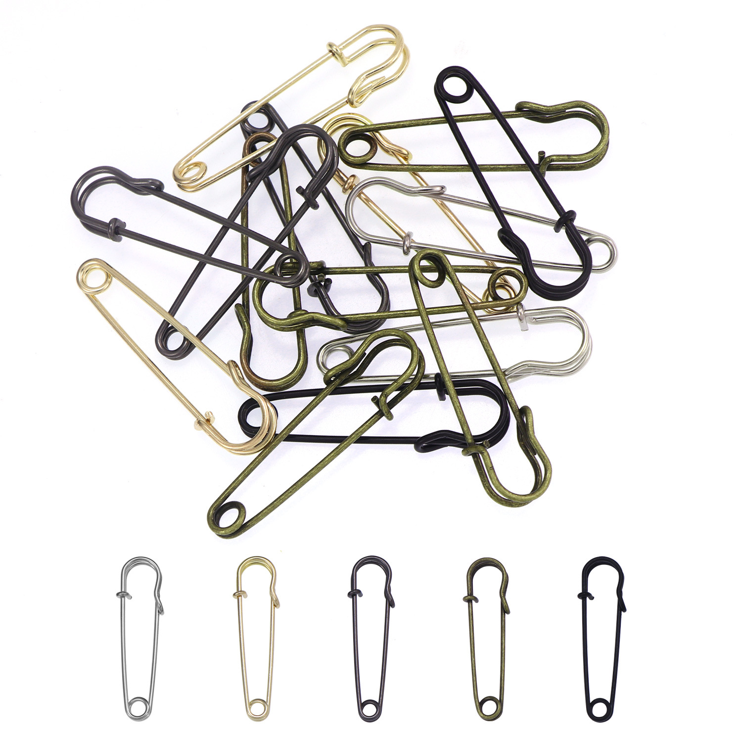 20 buah 50mm Pin pengaman loga - Brooch Pin Gold ulasan dan harga