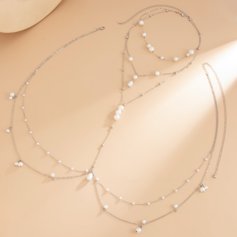 Kalung Mutiara Imitasi Multi L - Layered Necklace Set ulasan dan harga