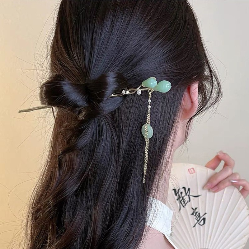 1 Buah Jepit Rambut Hijau Gaya - Women Accessories Shop Design ulasan dan harga