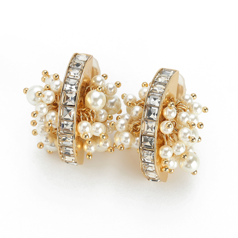 Anting Mutiara Kristal Putih V - Women Accessories Dubai ulasan dan harga