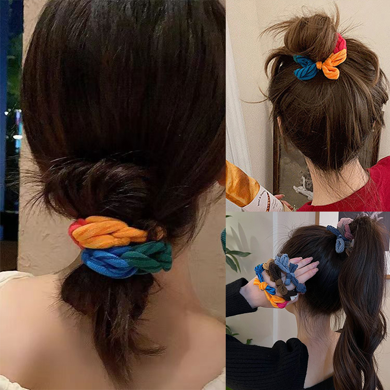 Ikat Rambut Rajut Warna-warni  - Women Accessories Shop Design ulasan dan harga